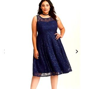 Navy Blue Sequin Special Occasion Dress